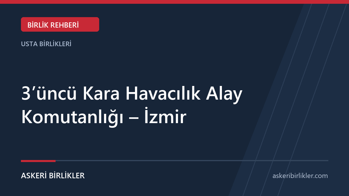 3’üncü Kara Havacılık Alay Komutanlığı – İzmir
