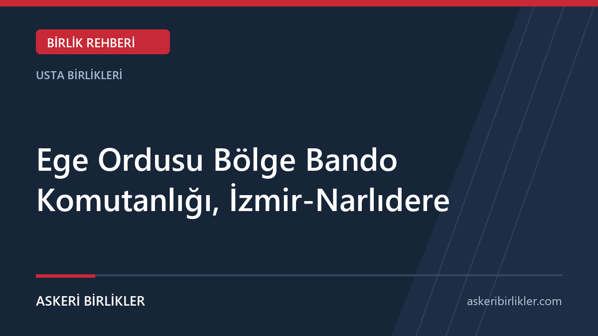 Ege Ordusu Bölge Bando Komutanlığı, İzmir-Narlıdere