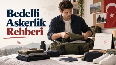 Bedelli eğitimi için çanta ve belgelerini düzenleyen genç