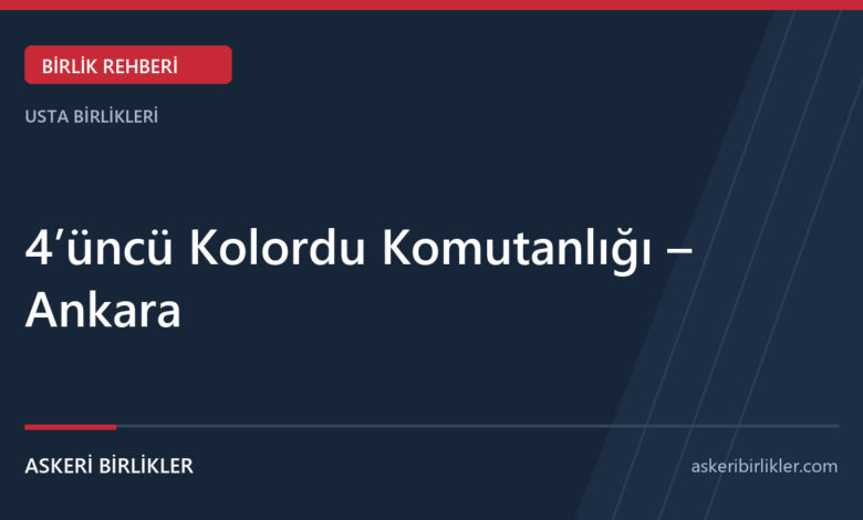 4’üncü Kolordu Komutanlığı – Ankara 13’üncü Komando Tugay Komutanlığı – Malatya rehber kapağı