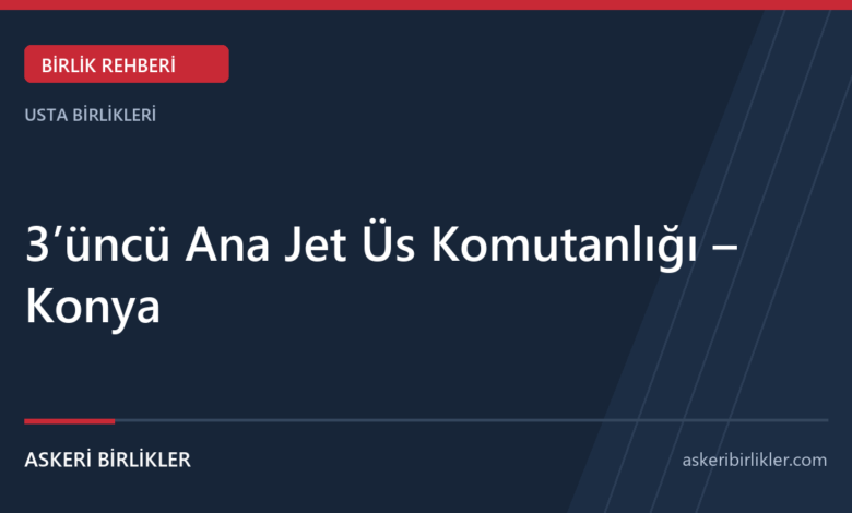 3’üncü Ana Jet Üs Komutanlığı – Konya 5’inci Hudut Tugay Komutanlığı – Iğdır rehber kapağı
