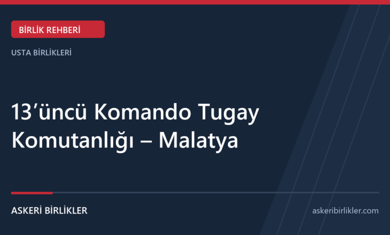 13’üncü Komando Tugay Komutanlığı – Malatya 13’üncü Komando Tugay Komutanlığı – Malatya rehber kapağı