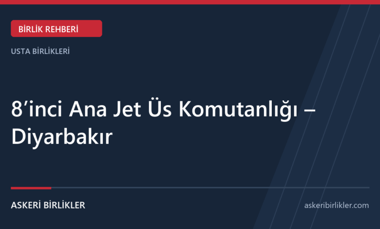 8’inci Ana Jet Üs Komutanlığı – Diyarbakır 8’inci Ana Jet Üs Komutanlığı – Diyarbakır rehber kapağı