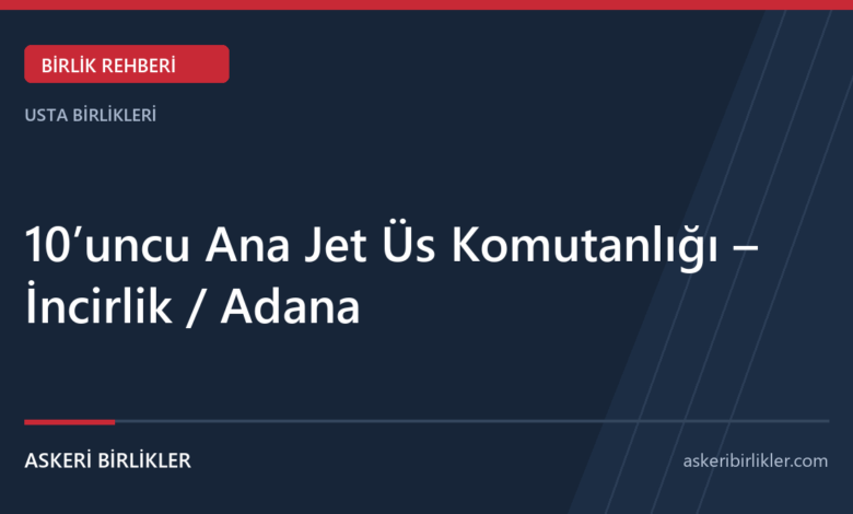 10’uncu Ana Jet Üs Komutanlığı – İncirlik / Adana 10’uncu Ana Jet Üs Komutanlığı – İncirlik / Adana rehber kapağı