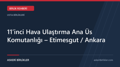 11’inci Hava Ulaştırma Ana Üs Komutanlığı – Etimesgut / Ankara rehber kapağı
