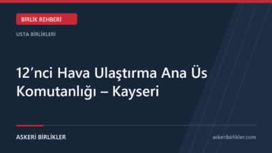 12’nci Hava Ulaştırma Ana Üs Komutanlığı – Kayseri rehber kapağı