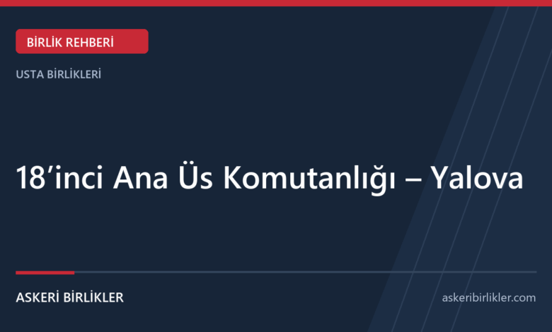 18’inci Ana Üs Komutanlığı – Yalova rehber kapağı