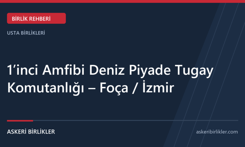 1’inci Amfibi Deniz Piyade Tugay Komutanlığı – Foça / İzmir 1’inci Amfibi Deniz Piyade Tugay Komutanlığı – Foça / İzmir rehber kapağı
