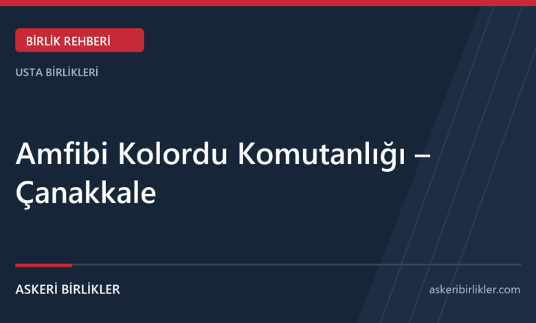 Amfibi Kolordu Komutanlığı – Çanakkale Amfibi Kolordu Komutanlığı – Çanakkale rehber kapağı