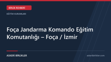 Foça Jandarma Komando Eğitim Komutanlığı – Foça / İzmir rehber kapağı