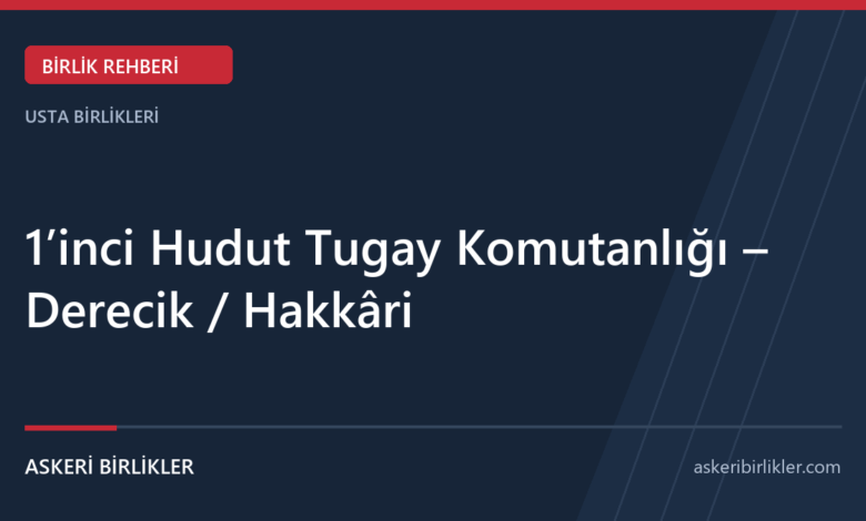 1’inci Hudut Tugay Komutanlığı – Derecik / Hakkâri 1’inci Hudut Tugay Komutanlığı – Derecik / Hakkâri rehber kapağı