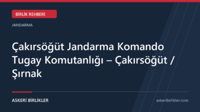 Çakırsöğüt Jandarma Komando Tugay Komutanlığı – Çakırsöğüt / Şırnak rehber kapağı