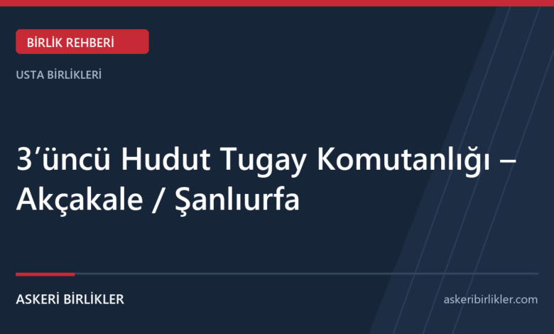 3’üncü Hudut Tugay Komutanlığı – Akçakale / Şanlıurfa 3’üncü Hudut Tugay Komutanlığı – Akçakale / Şanlıurfa rehber kapağı