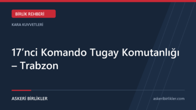 17’nci Komando Tugay Komutanlığı – Trabzon rehber kapağı