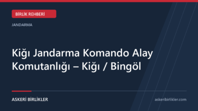 Kiğı Jandarma Komando Alay Komutanlığı – Kiğı / Bingöl rehber kapağı