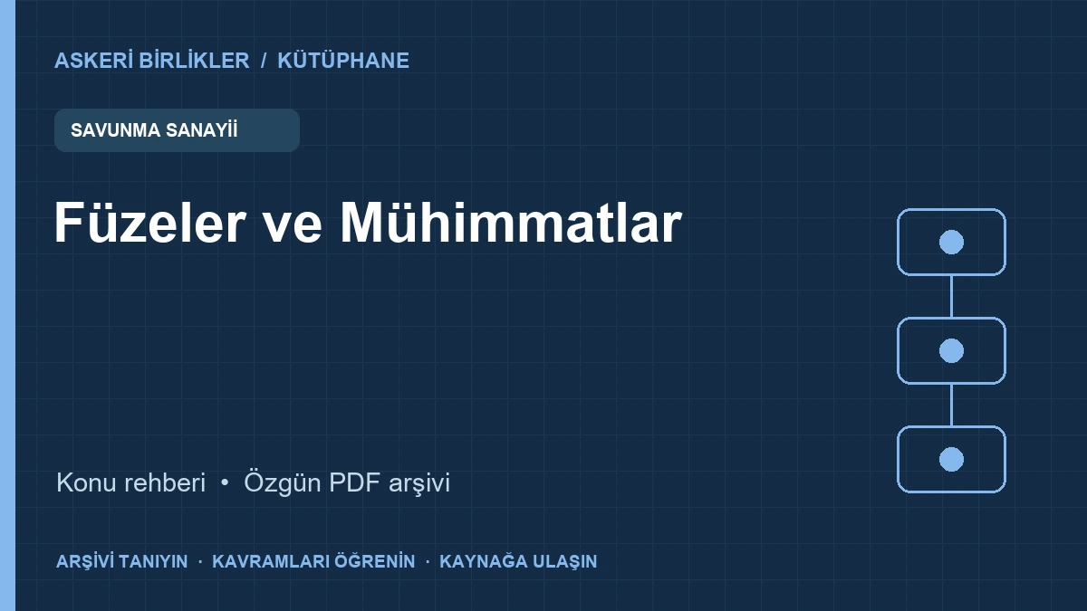 Füzeler ve Mühimmatlar rehberi ve PDF broşür kapağı