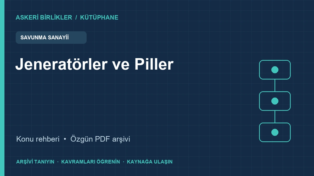 Jeneratörler ve Piller rehberi ve PDF broşür kapağı