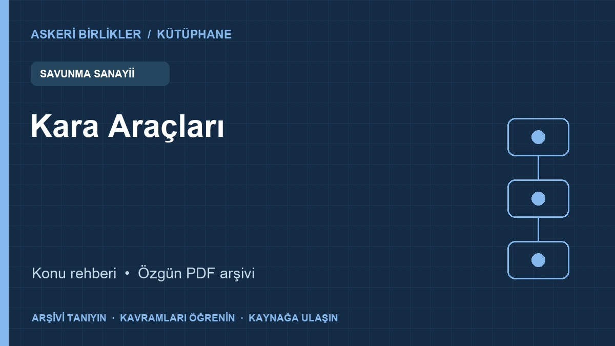 Kara Araçları rehberi ve PDF broşür kapağı