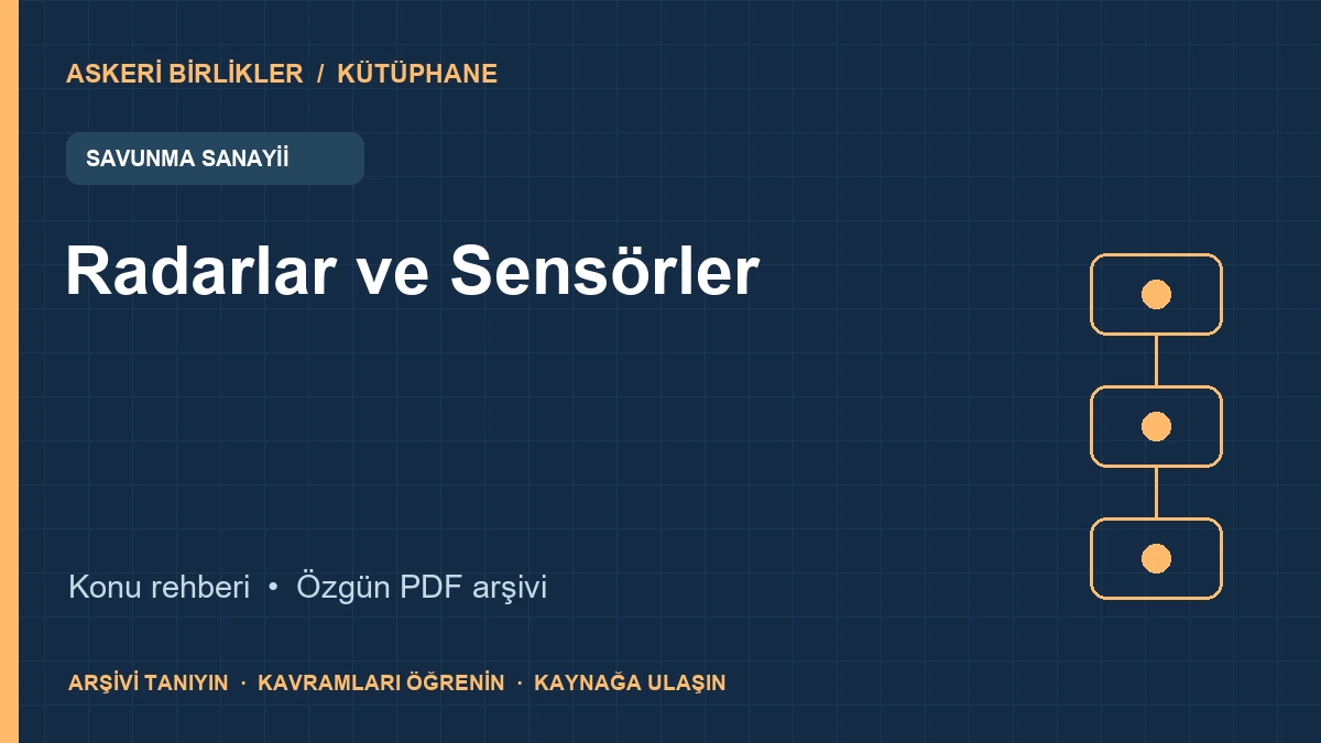 Radarlar ve Sensörler rehberi ve PDF broşür kapağı