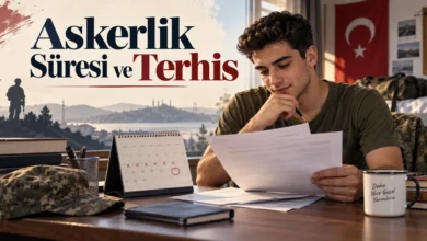 Askerlik Süresi ve Terhis konusunu temsil eden özel rehber illüstrasyonu