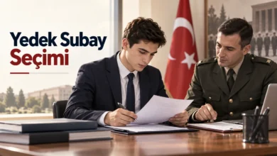 Yedek subay seçimi için belgelerini inceleyen mezun temsili